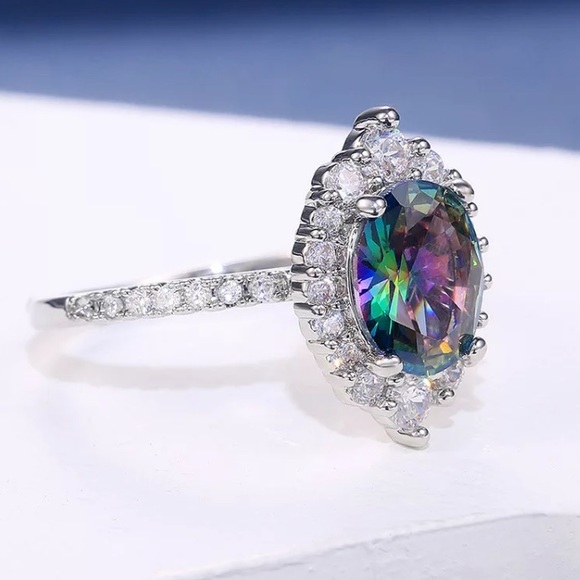 NEW Luxury 💎 Diamond Bague Sterling Silver Ring - Picture 6 of 8